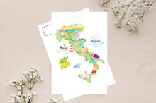Load image into Gallery viewer, Country Map & Vintage Theme Postcard
