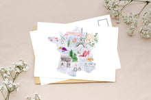 Load image into Gallery viewer, Country Map & Vintage Theme Postcard