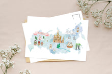 Load image into Gallery viewer, Country Map & Vintage Theme Postcard