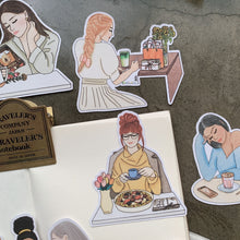 Load image into Gallery viewer, Cafe Girl stickers