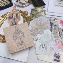 Load image into Gallery viewer, Fall Girl Rubber Stamp