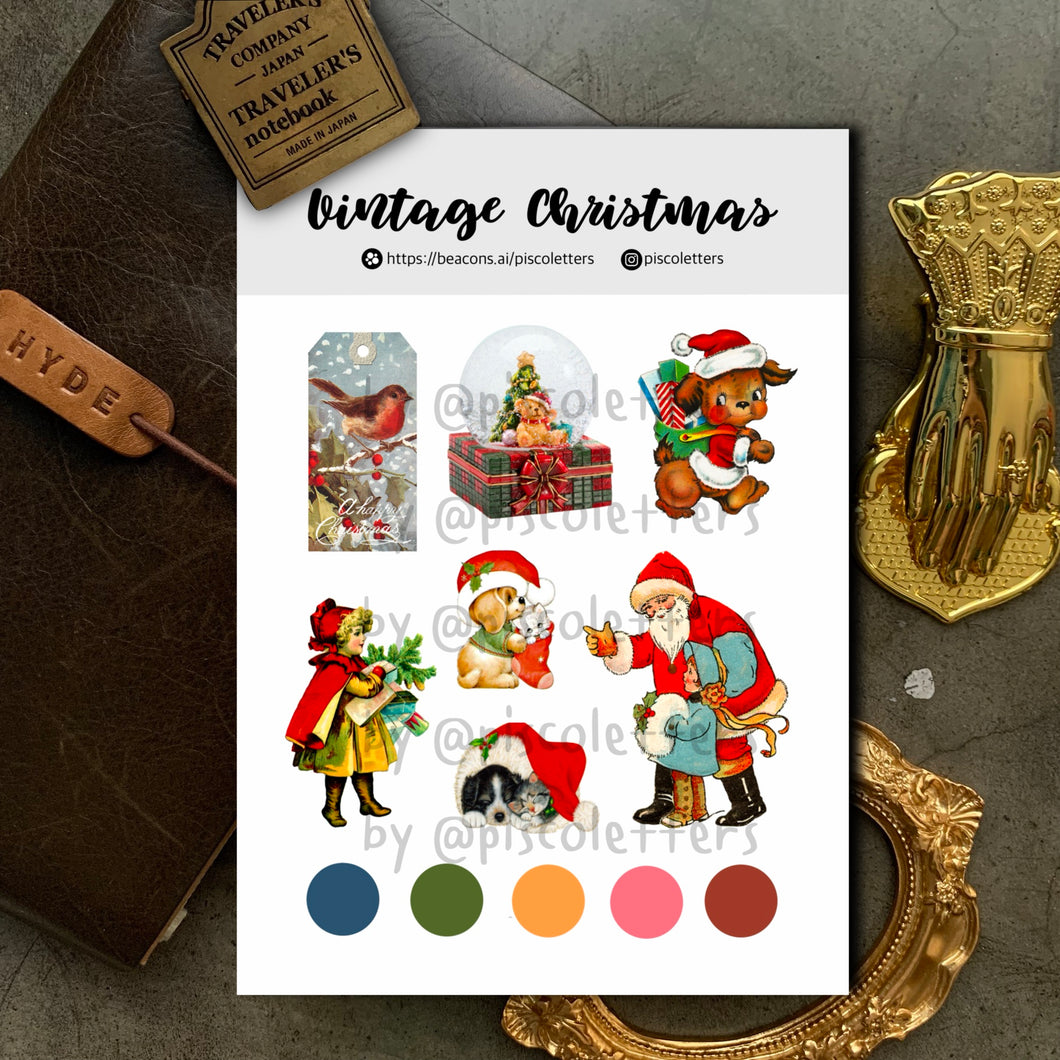 Vintage Christmas Sticker Sheet