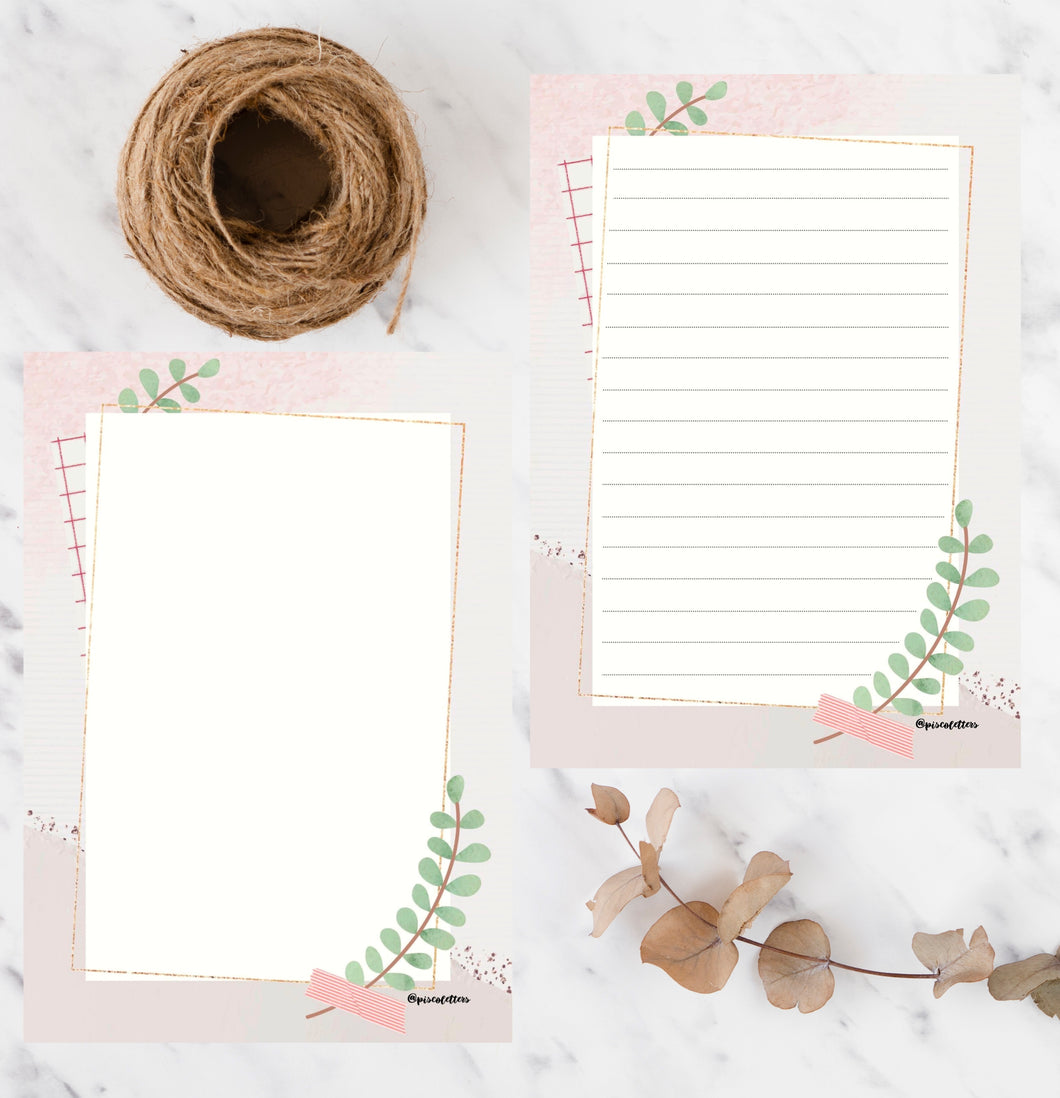 Leaf collage printable paper